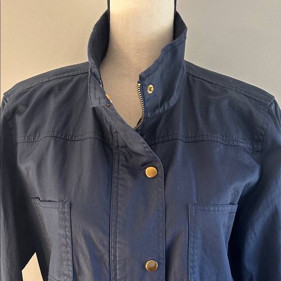 Laura Scott Cotton Utility Jacket in Navy Blue - Picture 5 of 11
